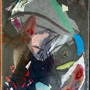 Bas - Iphone, 2020, 76 x 52, model painting on ricepaper, vernis graveur, acrylic paint 