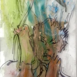 Nathan, 2020, 46 x 19,5, marker, mixed media on/behind perspex 